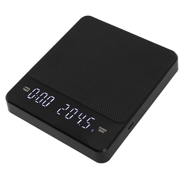 Kaffevåg 0,1g till 3000g Stor LED-skärm 3 Enhetsomvandling USB-laddning Timerfunktion Köksvåg för Kök Café
