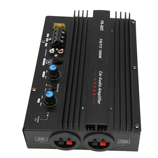 PA 80D Bil Effektförstärkarkort Professionell Högeffekts Subwoofer Plattförstärkare för Bilunderhållning 12V 1000W