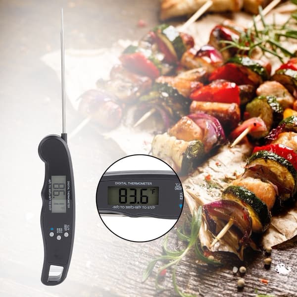 LCD Digital Mattermometer med Vikbar Sond Kök Matlagning BBQ Grill Temperaturtestare