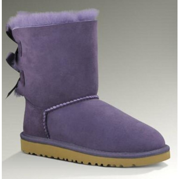 Vinterstövlar i äkta läder för kvinnor 2 bow purple 42