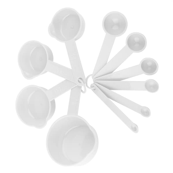10 st/set Kök Matlagning Tesked Måttskedar Måttverktyg (Vit)
