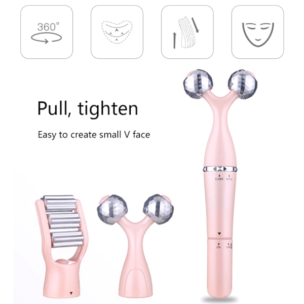3D Roller Ansiktsmassageapparat 3 i 1 Ansiktslyft Kroppsslimning Uppstramande Hud Bärbar Skönhet