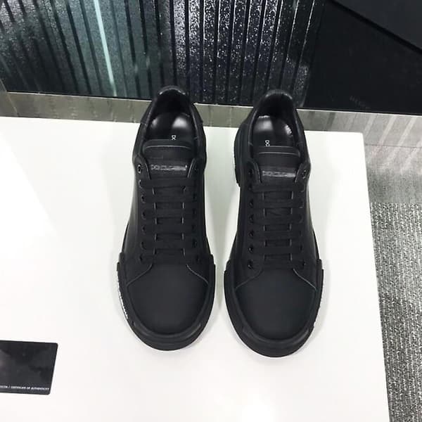 Låg-top Casual, läder Sneaker (set-a) Black White 42