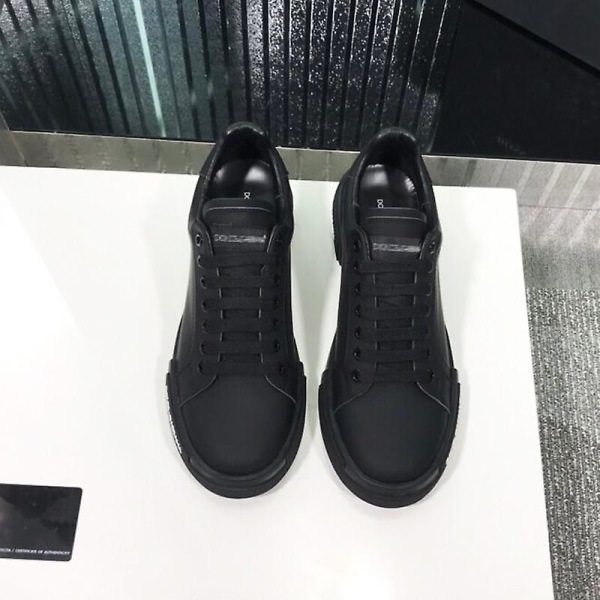 Låg-top Casual, läder Sneaker (set-a) Black White 43