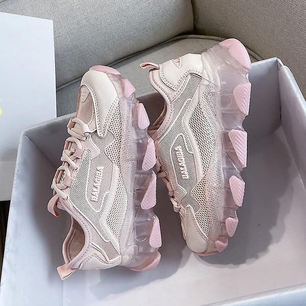 Chunky Platform Sneakers för Kvinnor, Snörskor pink2 35