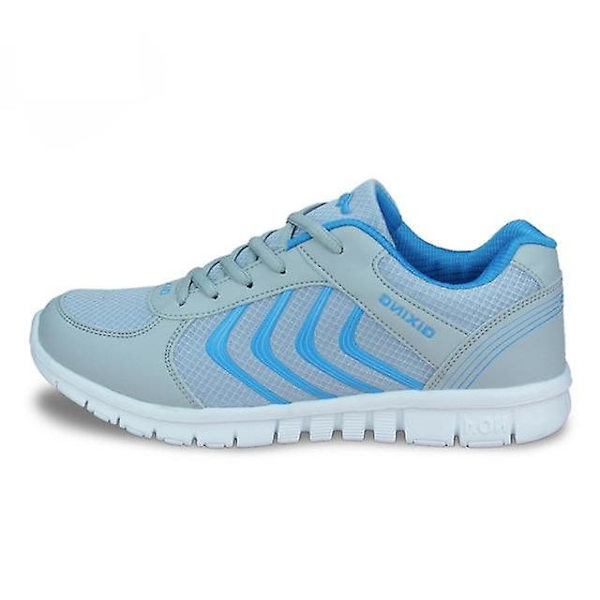 Herr Sneakers, Trendiga Mesh Andningsbara Snörskor Gray Blue 1 7
