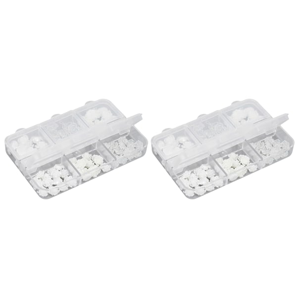 2 Ask Nageldekorations Delicate Kompakta Vita Ros Kamelia Rhinestones för Flickor