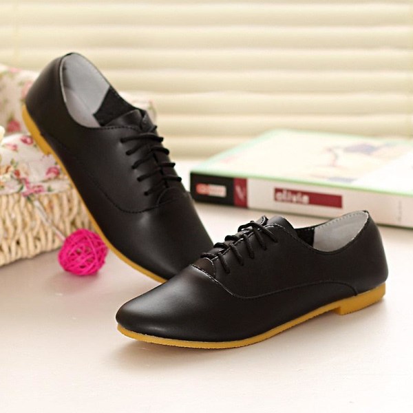 Spring Dam Oxford Ballerina Flats Skor BLACK 9