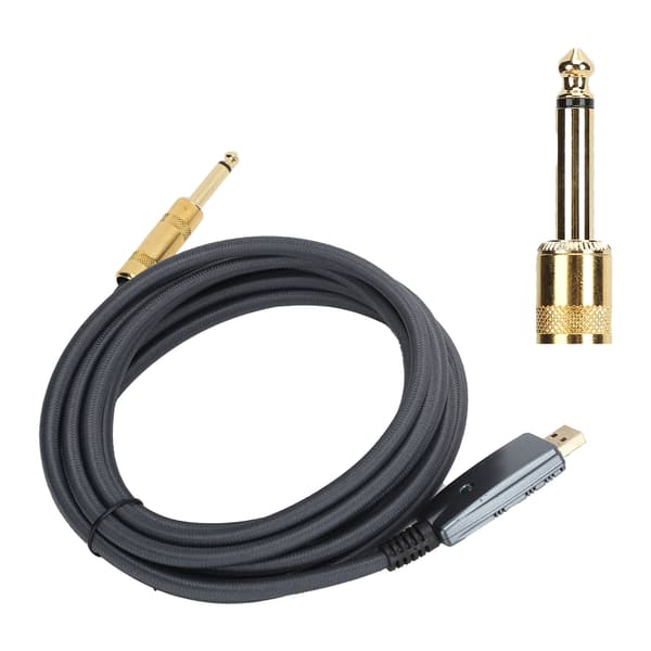 JORINDO 3 M USB Gitarrkabel USB Hane till 6,35 mm Hane Gitarrsladd Inspelningsanslutningskabeladapter