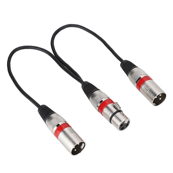 30cm XLR Hona Jack till Dubbel Hane Huvud Splitter Adapter Ljud Mikrofon Förlängningskabel för Canon Röd