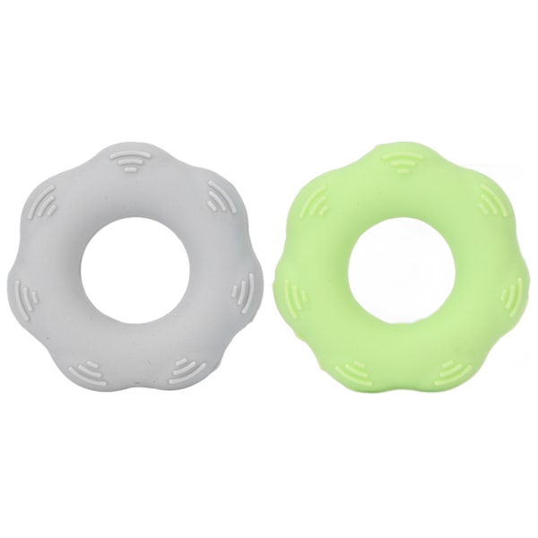 2 st Silikon Finger Träningsring Massage Konvex Punkt Handgrepp Förstärkare Grön Grå 30lb