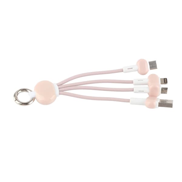 Multiladdningskabel Silikon Nyckelring 3 i 1 Laddningskabel Kompatibel för Micro USB/Typ C