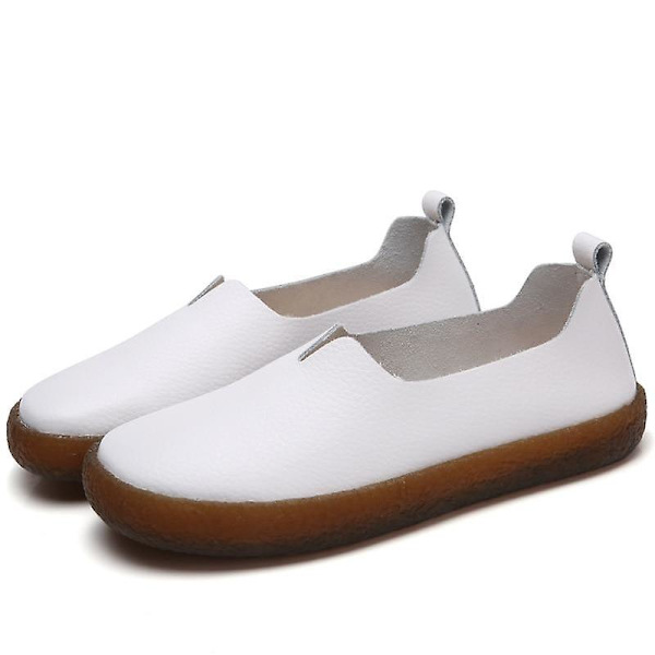 Nya Loafers, Damskor, Bekväma Ballerinaskor White 4.5