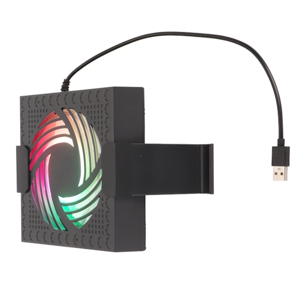 Kylfläkt för Xbox Series X med Låg Ljudnivå, 3 Hastigheter, Justerbara USB-portar, RGB-belysning och Dammskydd