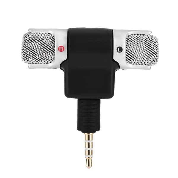 Mini Stereo Mikrofon Mic 3.5mm Guldpläterad Plugg för Android-telefoner iPhones