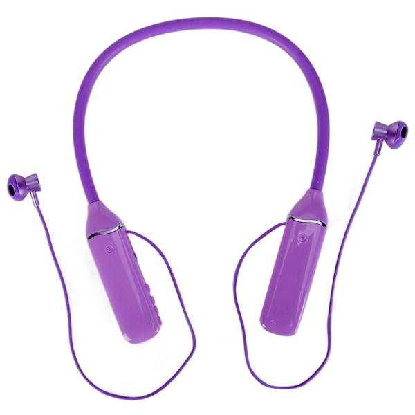 Bluetooth-halsbandshörlurar med LED-strömindikator, minneskortsuppspelning, magnetiska öronsnäckor, headset med RGB-bakgrundsbelysning, lila