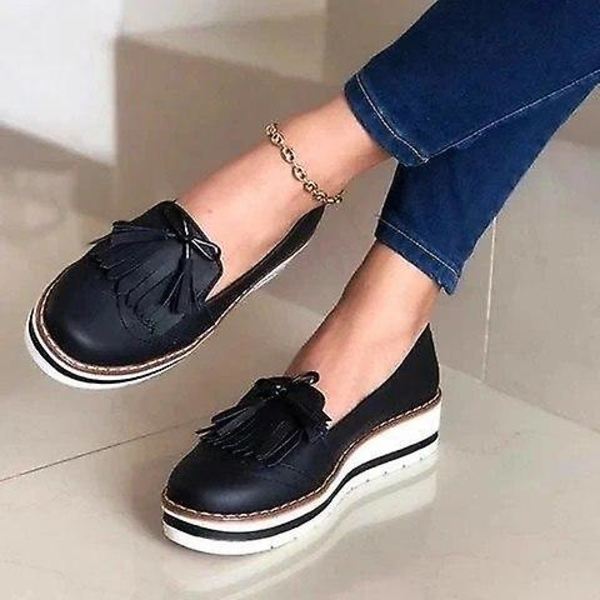 Balett Flats Skor i Blandade Färger för Damer, Äkta Läder Loafers Orange 37