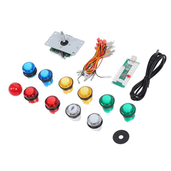 DIY Arcade-speljoystickset USB-datorchipkontrollpanel för PS3/PC-spelkontrollknapp med ljus