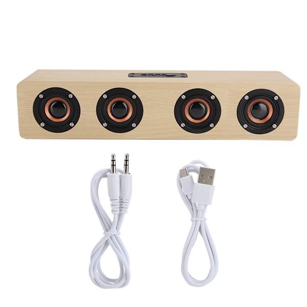 12W W8 Trä Bluetooth Högtalare Tyrann TV Högtalare Stöd Plug In Kort / FM / Mottagande Röstmeddelanden (Log Träkorn (Engelsk version))