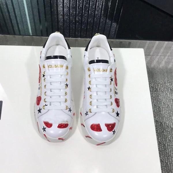 Låg-top Casual, läder Sneaker (set-a) White 43
