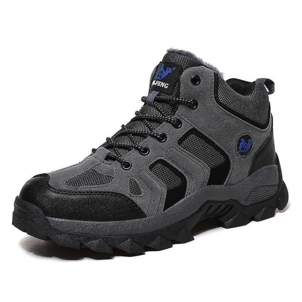 Högkvalitativa läder vattentäta män sneakers / skor Plush Gray 10.5