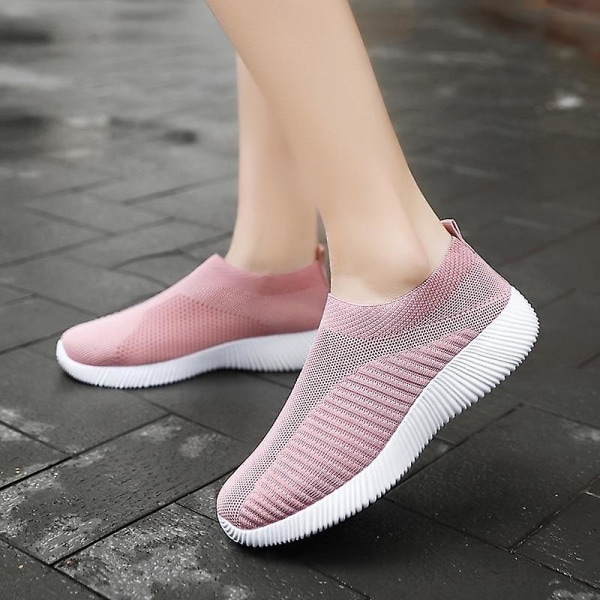 Sneakers med mesh -plattform som andas ( set 1) 1926pink 43