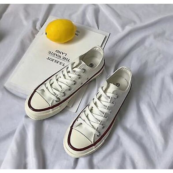 High Top Dammode Casual Skor, Casual Sneakers white low 12