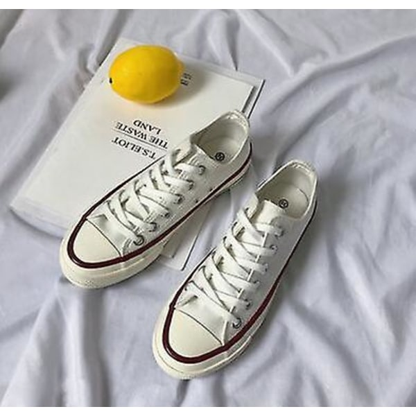 High Top Dammode Casual Skor, Casual Sneakers white low 7