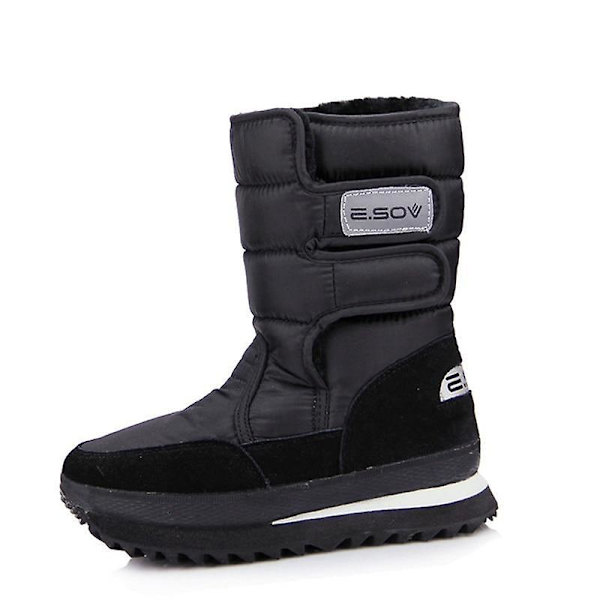 Vattentät kvinnlig snö, vinterstövlar Black 44