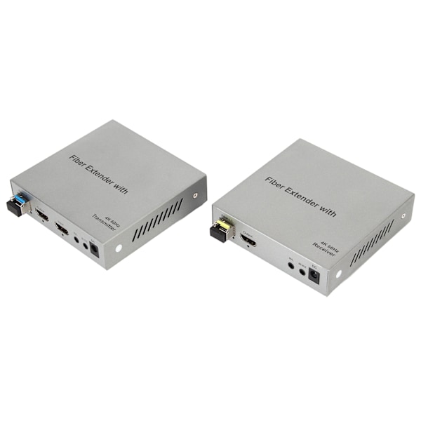 HD Multimedia Interface över fiberoptisk förlängare Professionell 20KM 4K 60Hz KVM Optisk Transceiver 100?240V EU-kontakt