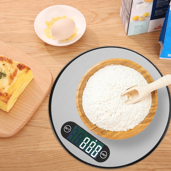 Mini Elektronisk Digital Våg i Rostfritt Stål 5kg/1g Kök Bakning Vikt Tillbehör Svart