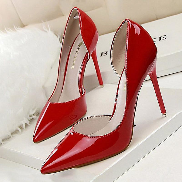 Mode Pumps i Läder för Kvinnor, Stilettskor red 34