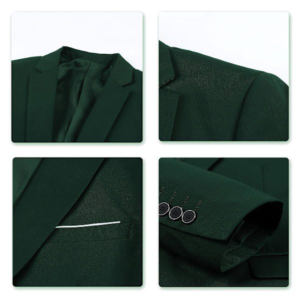 Enknapps blazer Casual Top Jacka för män grön XL