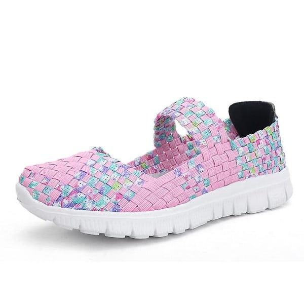 Kvinnor Skor Lady Summer Slip On Flats Sneakers pink 4