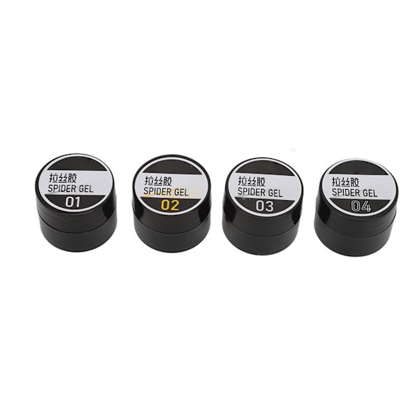4 st Set Solid Polish Lim Färgstarka Nagelspetsar Gel Elastisk Konst Manikyr