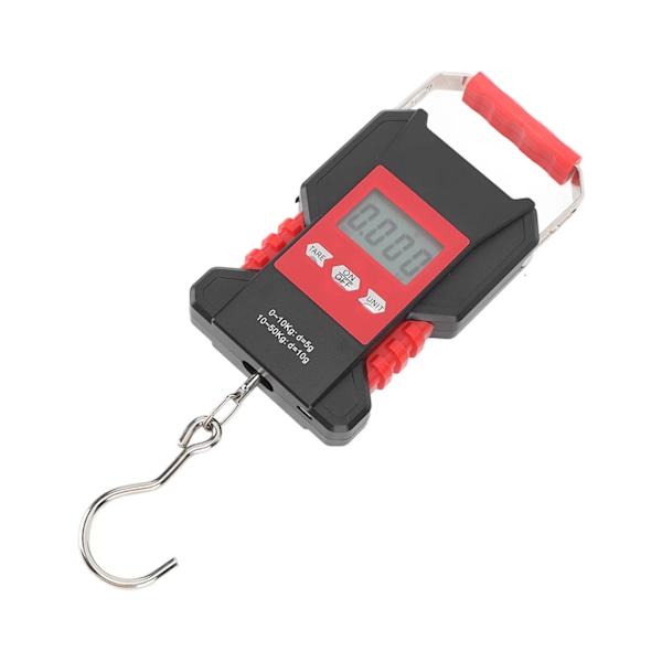 Digital fiskvåg 50 kg med bakgrundsbelyst LCD-display, USB-laddning, fiskevåg med måttband för bagage och resor