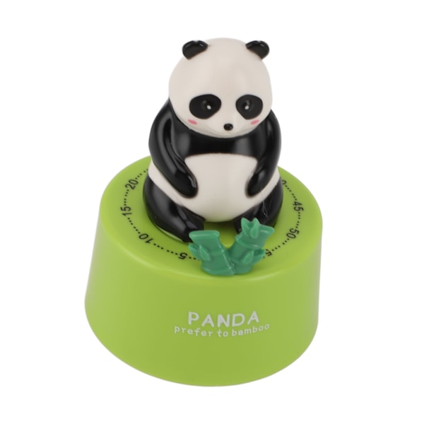 Mekanisk Kökstimer Söt Djurform Magnetisk Bas Högt Alarm 60 Minuter Nedräkningstimer för Kök Matlagning Panda med Grön Bas
