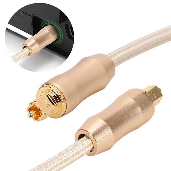 5.1 Ljudspår Digital Optisk Fiber Ljudkabel Guld för Högtalare Effektförstärkare TV Guld 3m