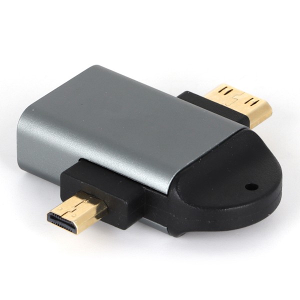 2 i 1 Videoadapter Aluminiumlegering HD Multimedia Interface Hona till Mini HD Multimedia Interface Konverterare