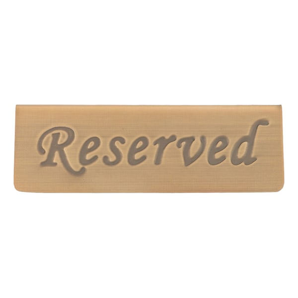 Reservationsskylt Antik Brons Rostfritt Stål Engelska Reserverad Sittplats Skylt Anslagstavla