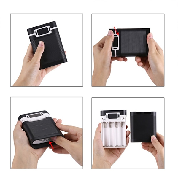 Ekonomisk Powerbank Fodral Extern Box Mobiltelefon 18650 Lödfri LED Digital Display DIY Laddare Box Powerbank Box