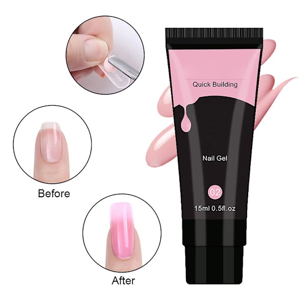 Nagelgel Kit 15ml Säker Pålitlig Snabb Förlängning Byggande för Nybörjare Salong