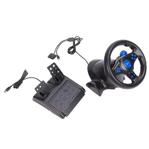 Spelratt 180 Graders Rotation Multifunktionell 3 i 1 Racingratt med Pedaler för PC