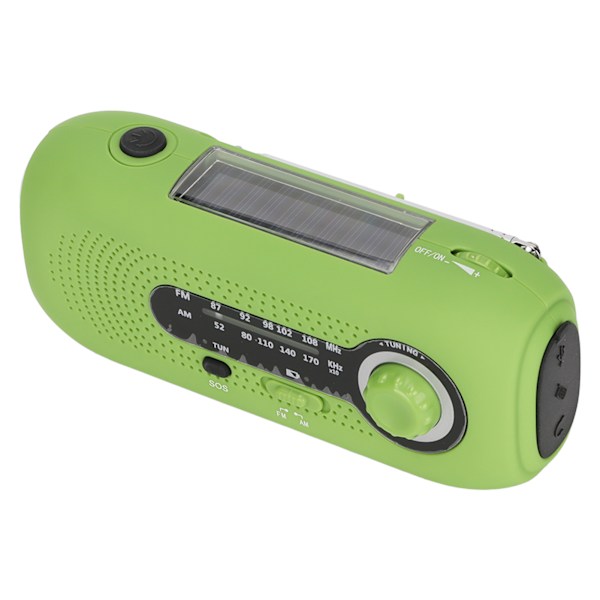 Nödväderradio Multifunktionell AM FM Band Solladdning 5 LED Handvev Radio för Utomhus Camping Europeiska Modeller