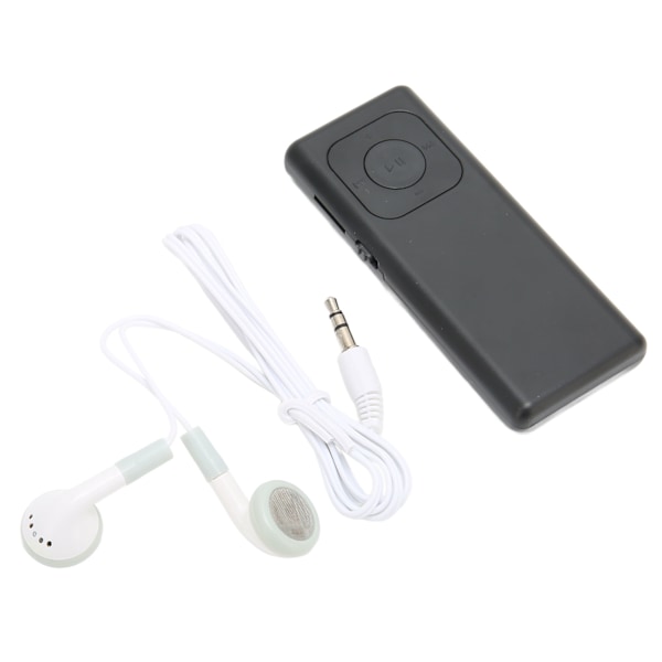 MP3-spelare med förlustfritt ljudstöd, 64 GB minneskort, bärbar liten musikspelare för studenter, resor, arbete, svart