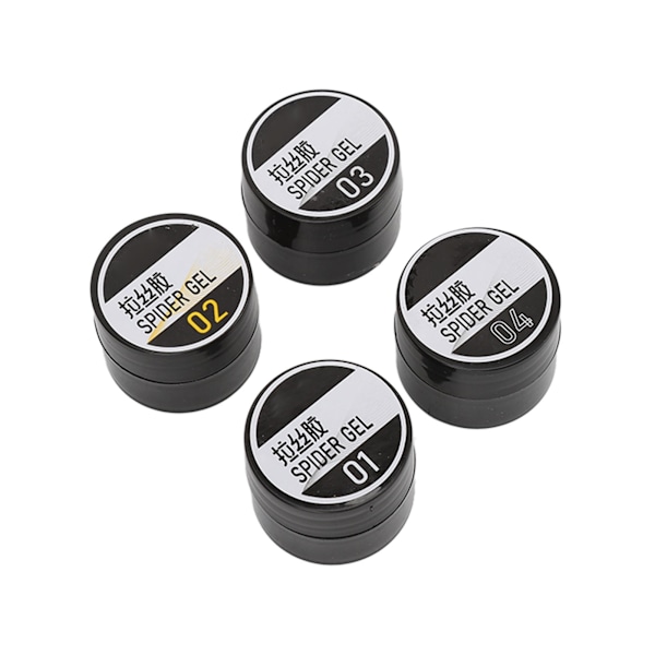 4 st Set Solid Polish Lim Färgstarka Nagelspetsar Gel Elastisk Konst Manikyr