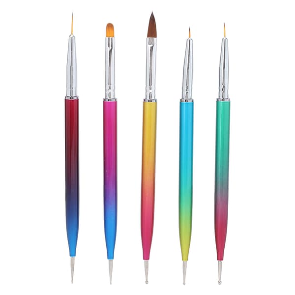 Nagelkonst Målningsritningsborstar Set Dubbelsidig Gradient Professionell Dotting Tool