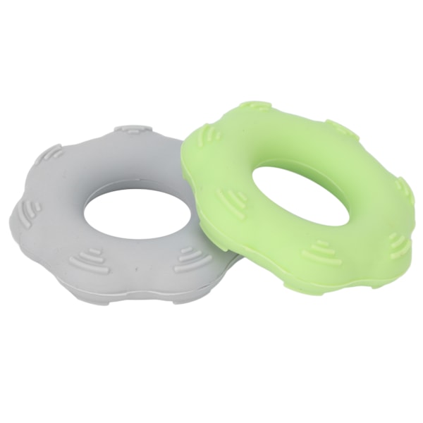 2 st Silikon Finger Träningsring Massage Konvex Punkt Handgrepp Förstärkare Grön Grå 30lb