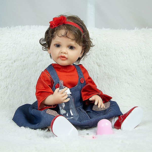 22 tum 55 cm silikon Body Fidget Toys Reborn Baby Dolls Naturtrogna Newborn Baby Doll Barn för barnens dag Presentleksak