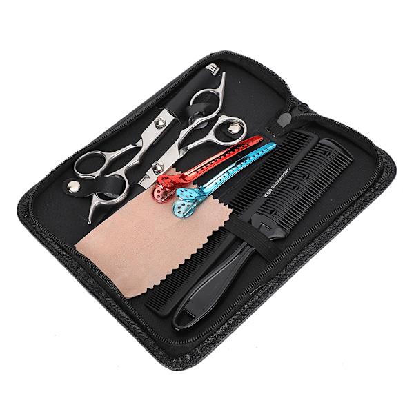 Professionell Hårklippningssax Set Barber Frisörsax Uttunningssax Platt Sax Kit